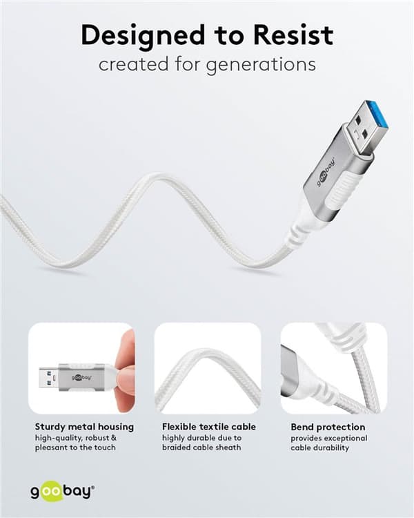 Ethernet-kabel USB-A 3.0 til RJ45, Slim, 15 m