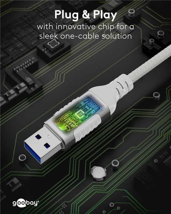Ethernet-kabel USB-A 3.0 til RJ45, Slim, 15 m