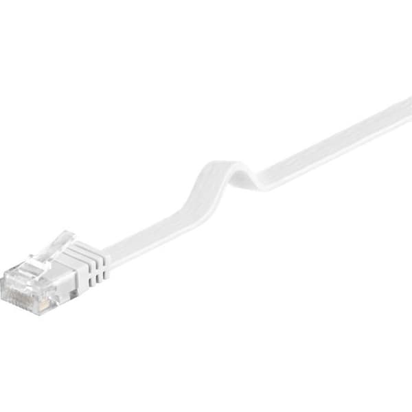 2 meter vit U/UTP CAT6 platt oskärmad nätverkskabel - MICRO CONNECT - U-UTP - Koppar AWG32 - LSZH
