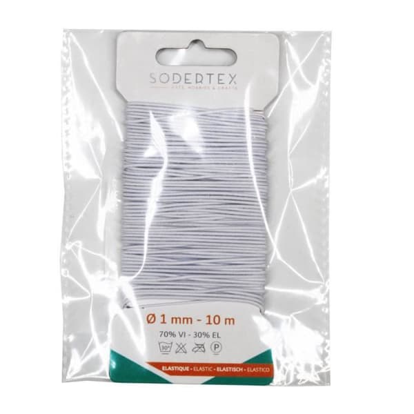 Elastisk tråd - Sodertex - 1 mm x 10 m - Elastisk - Vit - Såld styckvis