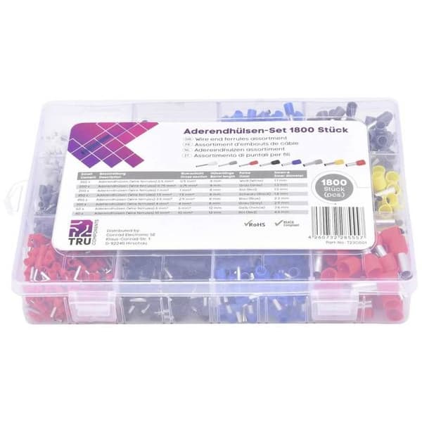 TRU COMPONENTS TC-12888372 Enkelbitssortiment 0,5 mm², 0,75 mm², 1 mm², 1,5 mm², 2,5 mm², 4 mm², 6 mm², 10 m