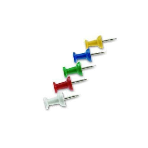 suki.international Förpackning med 120 tryckstift 25 mm med plastöverdraget huvud i färg - 6175165
