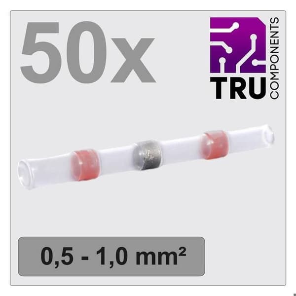 TRU COMPONENTS TC-12888420 Förlängning med krympslang 0,5 mm² 1,0 mm² helisolerad röd 50 st.