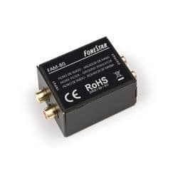 Fonestar Noise Filter Ground Isolator för stereolinje, brus- och ljuddämpning, 2 x RCA-ingång, 2 x RCA-utgång, 2 x