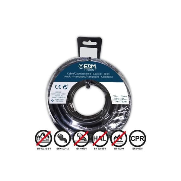 4mm svart halogenfri flexibel elektrisk ledning - GENERISK - 10m spole