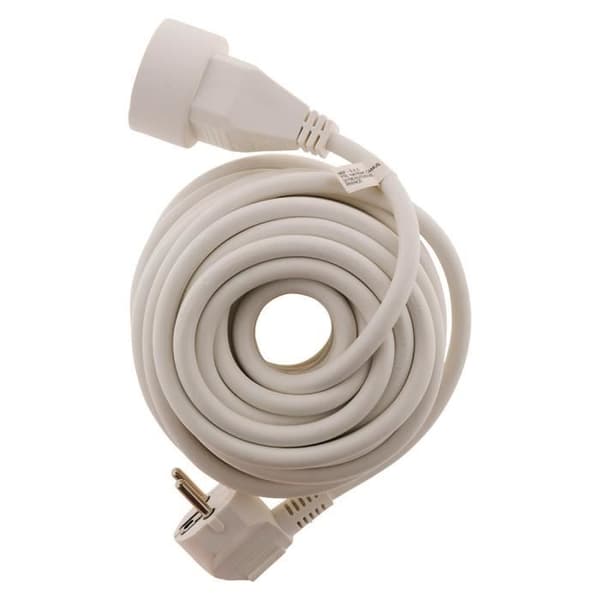 ZENITECH förlängning 10m - 16A 2P+E - kabel HO5VV-F 3G1.5mm² - Vit