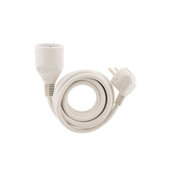 ZENITECH förlängning 10m - 16A 2P+E - kabel HO5VV-F 3G1.5mm² - Vit