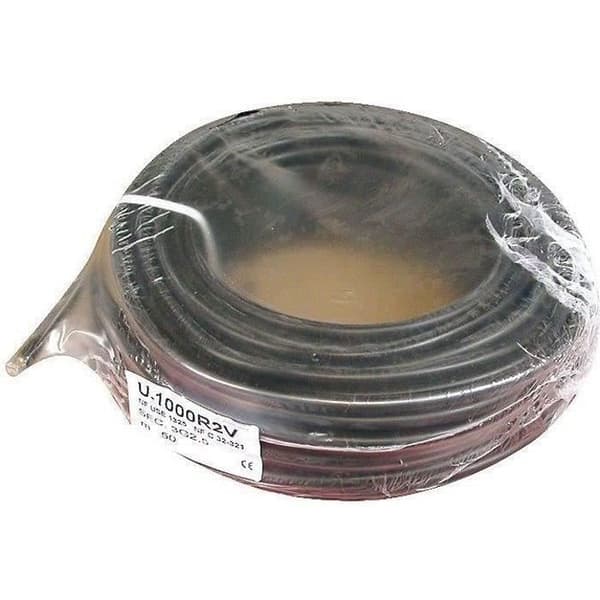 Hård kabel U1000 R2V - ELECTRALINE - 3x1.5 mm² - svart - 50 m
