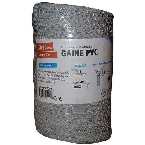 Flexibelt PVC AUTOGYRE - Nät Ø 100 mm - 6 ml - Grå för badrum