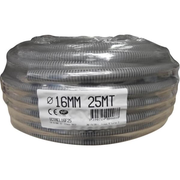Gaine ICTA med dragtråd - 16 mm² - 25 m - grå