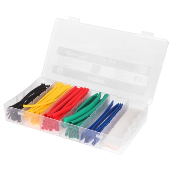 ORNO AE-13141 100-pack Krympslang i 6 färger Krymphylsor i låda Rörlängd 10 cm