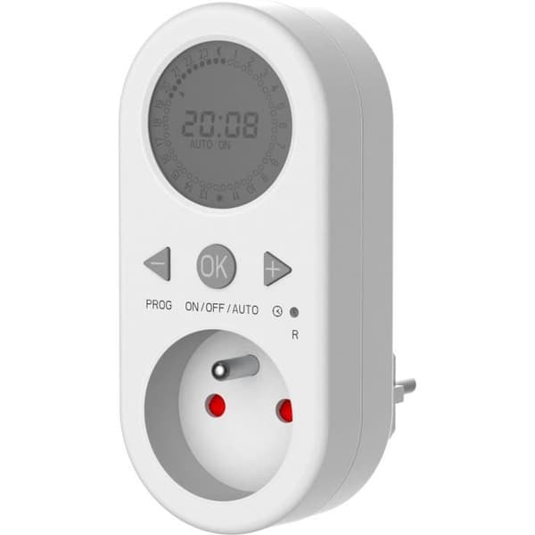 Digital programmerare med klocka - GAO - 1800 W - LCD-skärm - Vit