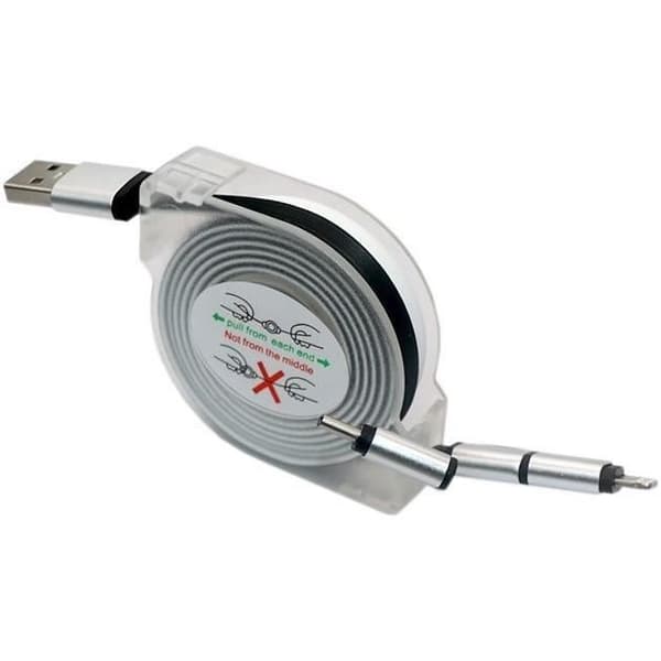 USB-kabelvindare - GAO - 3-i-1, 2m, snabbladdning