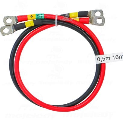 2x 50cm batteritilslutningskabel 16mm M8 M8