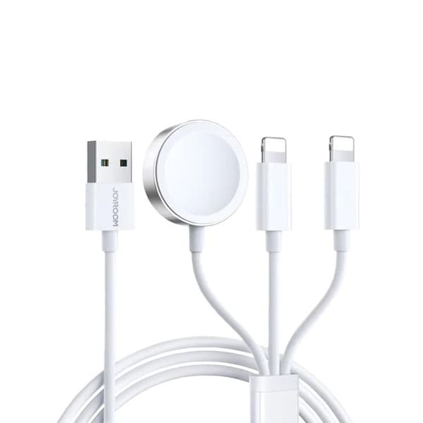 Trådlös laddkabel 3 i 1 (S-IW007) USB till Apple Watch, 2x Lightning, 3,5 W, 1,2 m - JoyRoom - Vit