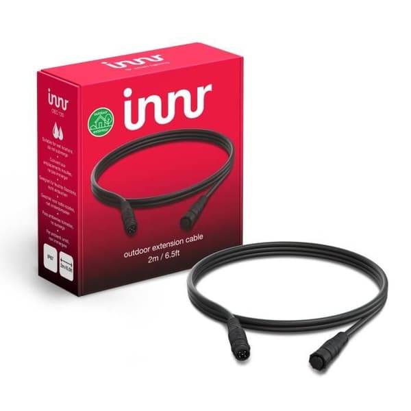 Innr Utomhusförlängningskabel, 2m för utomhusbelysning och Strip Lights, IP65, väderbeständig, 2 meter, OEC 120