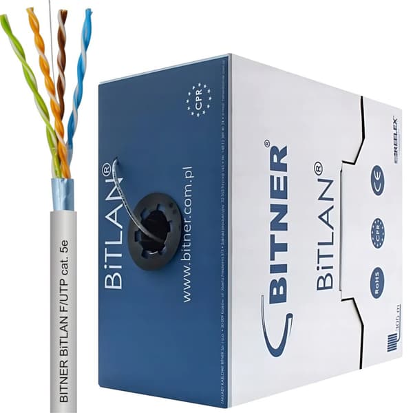 Netværkskabel F/UTP cat.5e BiTLAN 200MHz Skærmet LAN Intern