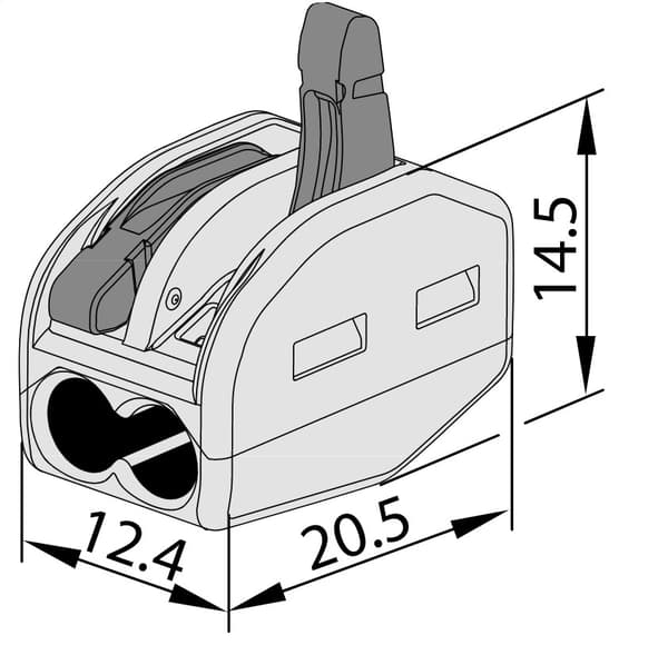 Dubbel snabbkoppling, öppning, 0,5-4 mm² OVO2,5-2