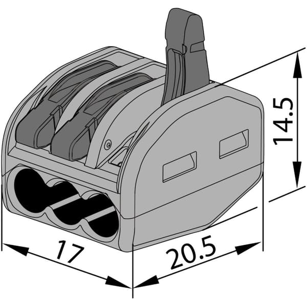 Trippel snabbkoppling, öppning, 0,5-4 mm² OVO2.5-3