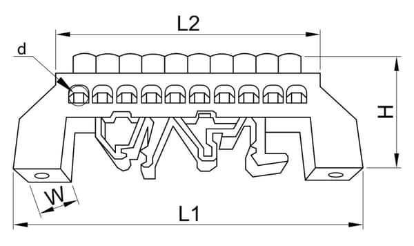 Isolerad samlingsskena (N/PE), grön 100A, 8×12mm, 6P, IP20
