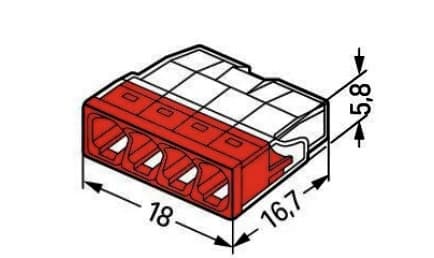 Lynkabelforbindelsesledning 4x0,5-2,5mm2 WAGO 2273-204