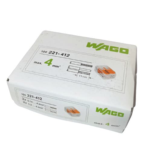 Kabel-hurtigstik 2x0,14-4mm² WAGO 221-412