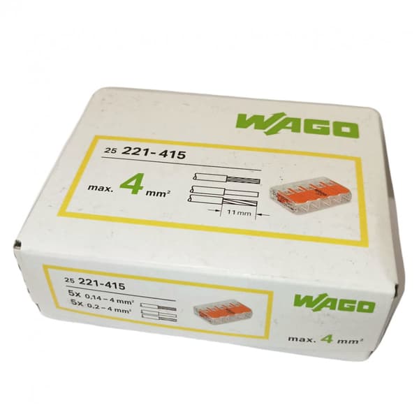 Kabelsnabbkoppling 5x0,14-4mm² WAGO 221-415