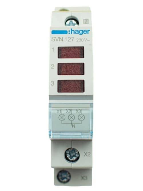 HAGER LED signallampe 3xrød 230VAC SVN127