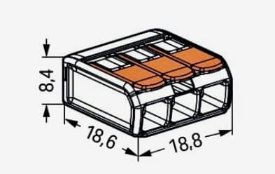 Snabbkoppling 3x0,14-4mm² WAGO 221-413
