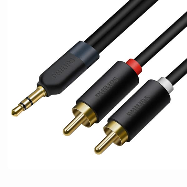 Philips kobber 3,5 mm til dobbelt lotus lydkabel i to 3,5 til 2RCA han til han hjerne tilslutningskabel 3 meter