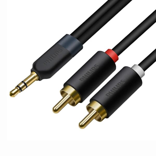 Philips kobber 3,5 mm til dobbelt lotus lydkabel i to 3,5 til 2RCA han til han hjerne tilslutningskabel 3 meter