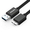 Miniatyrbillede 1 af 5: Philips højhastigheds USB3.0-kabel til mobil harddisk AM/Micro B-tilslutningskabel til opladning af mobildata 1,8 m