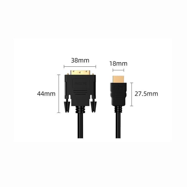 Philips HDMI til DVI-adapterkabel 24+1 digitalt HD-videokabel bærbar computer til projektortilslutningskabel