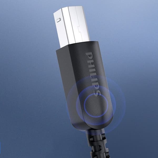 Philips USB datakabel för skrivare 2 meter AM/BM fyrkantig portkontakt datakabel anslutningskabel för skrivare