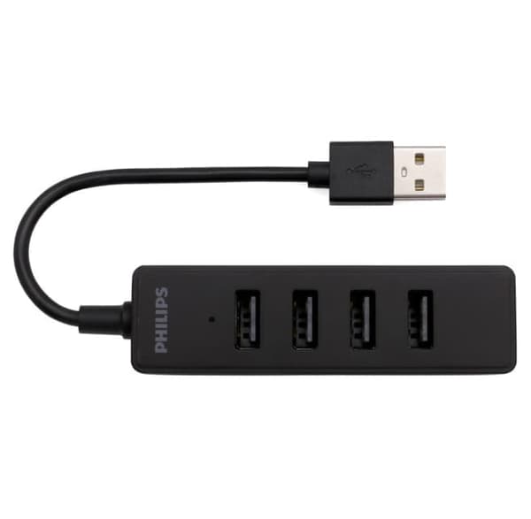 "Philips USB 2.0 Splitter, et praktisk udvidelsesprodukt til bærbare brugere, kan nemt udvide 1 USB-port til 4 for at opfylde dine behov.