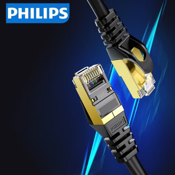 Philips Category 7 CAT7 puhdas kupari kullattu kaksinkertaisesti suojattu nopea verkkoliitäntäkaapeli 10 Gb verkkoliitäntäkaapeli 1 m