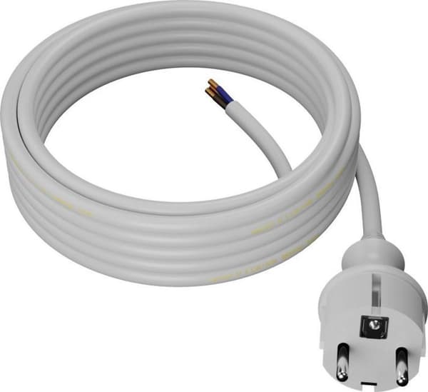 Elledningar - flätor - ledare Awtools - AW24822 - KABEL MED PLUGG 2m 2x1,5 VIT H05VV-F
