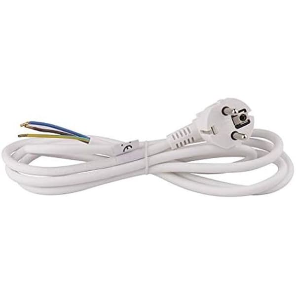 Anslutningskabel - EMOS - H05VV-F 3G - 2 m - PVC - Vit - 230 V/10 A