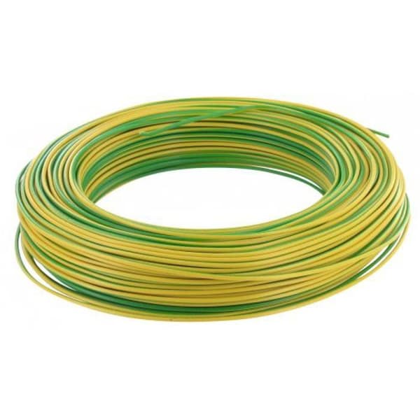 H07V-U installationskabel 10 m 1,5mm² gul och grön med PVC-isolering - KABLAR &amp; KABLAR - 60101015C