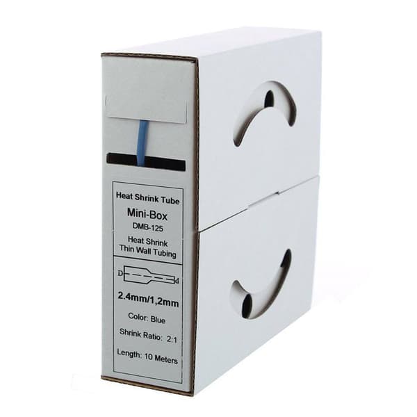 Kabel - fil - hölje Offgridtec - 562 - 10 m Termoreducerande hölje 2,4 mm &gt; 1,2 mm Blå