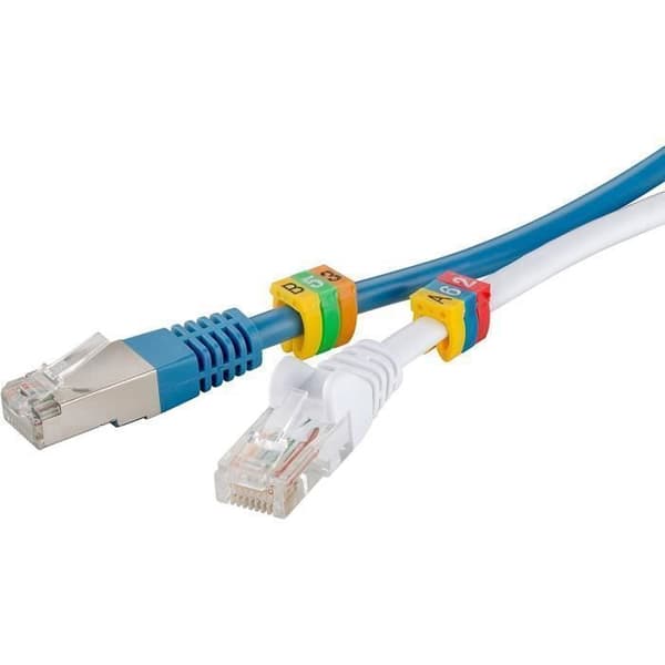 Kabelmarkeringsklämmor - GOOBAY - Siffror 0-9 - För 4 mm kabel - 10 x 10 färger