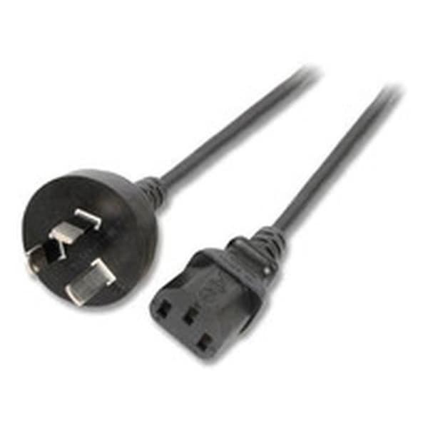 Microconnect PE010418AUSTRALIA, hane-hona, C13 koppling, svart