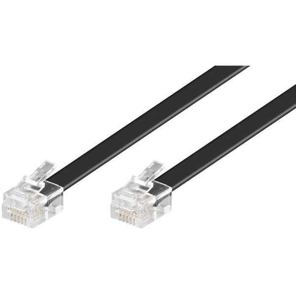 10m RJ-12 kabel - GOOBAY - 50323 - Svart - Hane/Hane