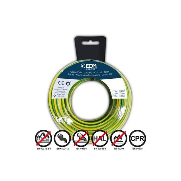 Flexibel tvåfärgad halogenfri elektrisk ledning 4mm - GENERISK - 5m