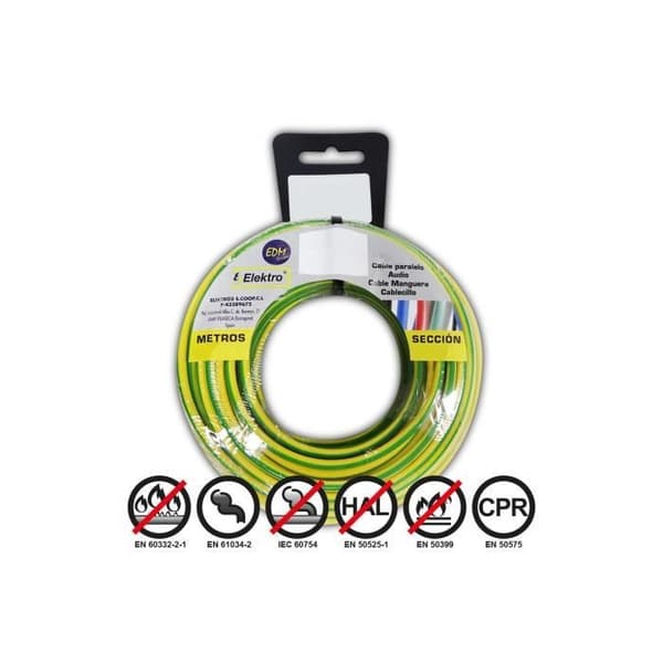 Flexibel tvåfärgad halogenfri elektrisk ledning 4mm - GENERISK - 5m