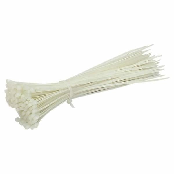 Kabelbindare - Nylon - 200mm - Förpackning med 100 - Vit - Utomhusbruk