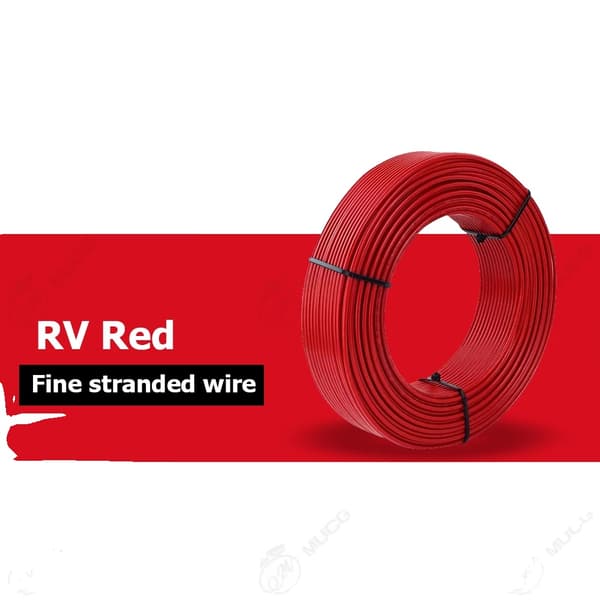Kobbertråd, 100m/rulle, Elektrisk Kabel,Rød, 19 AWG - 0.75mm2, 100m