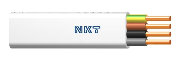 Fladt elektrisk kabel YDYp 4x1,5 lumen blå ledning żo 450/750V NKT 172153017C0100