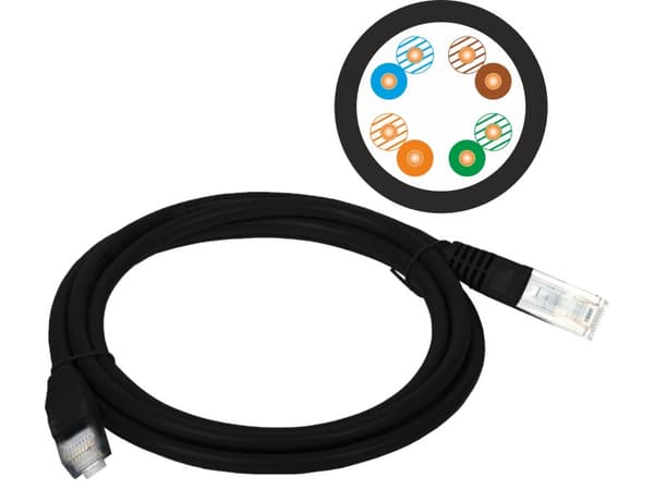Patchkabel U/UTP cat.5e PVC 1,0m sort ALANTEC