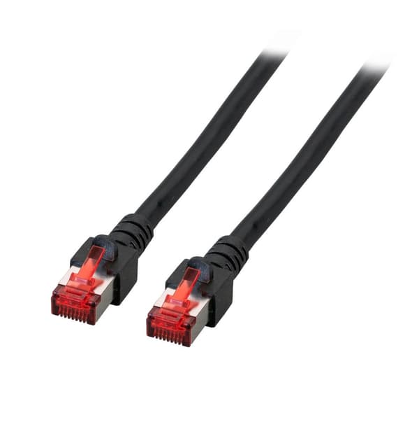 Patchkabel RJ45 S/FTP kat. 6 LSZH sort 1m